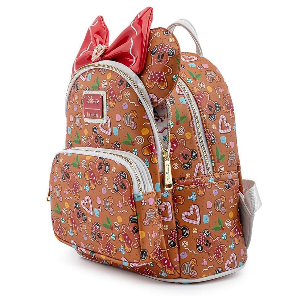 Loungefly Disney Gingerbread Mickey Minnie backpack + headband set 26cm