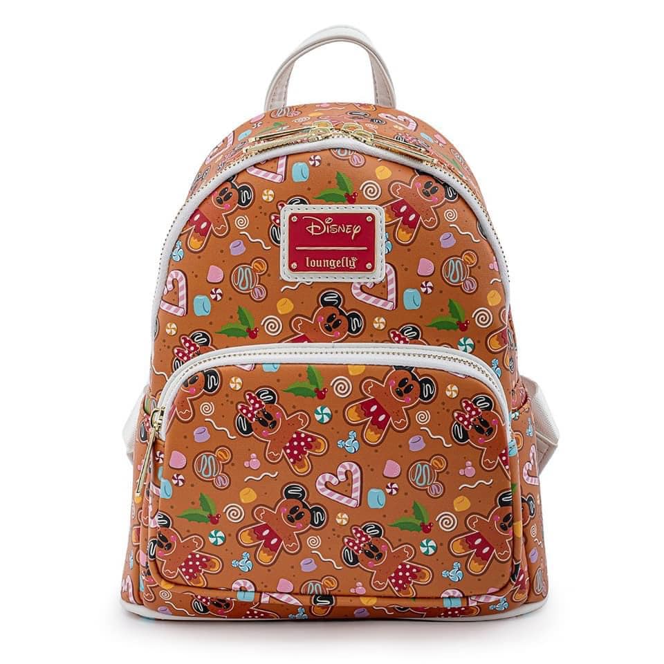 Loungefly Disney Gingerbread Mickey Minnie backpack + headband set 26cm