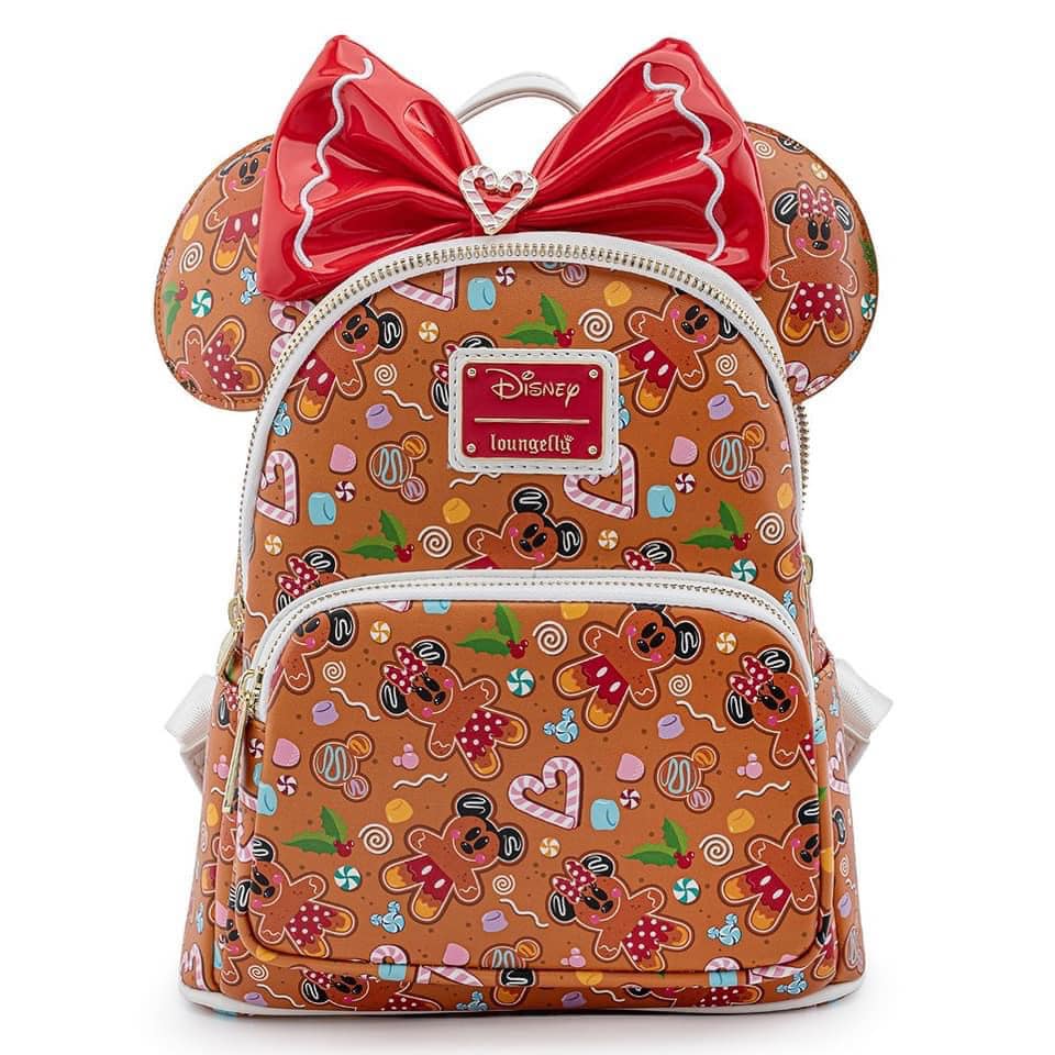 Loungefly Disney Gingerbread Mickey Minnie backpack + headband set 26cm