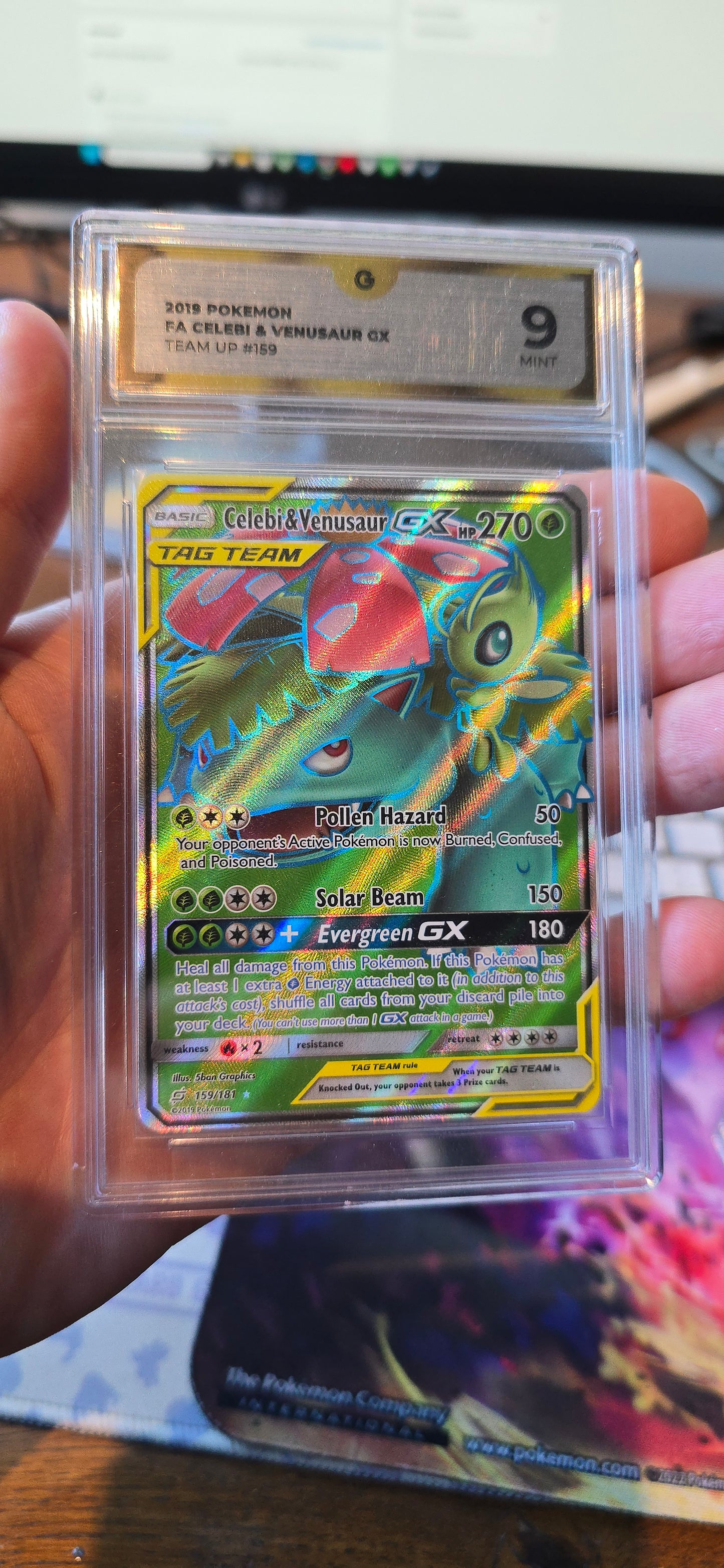 Celebi & Venusaur GX FA - GG 9 Graded