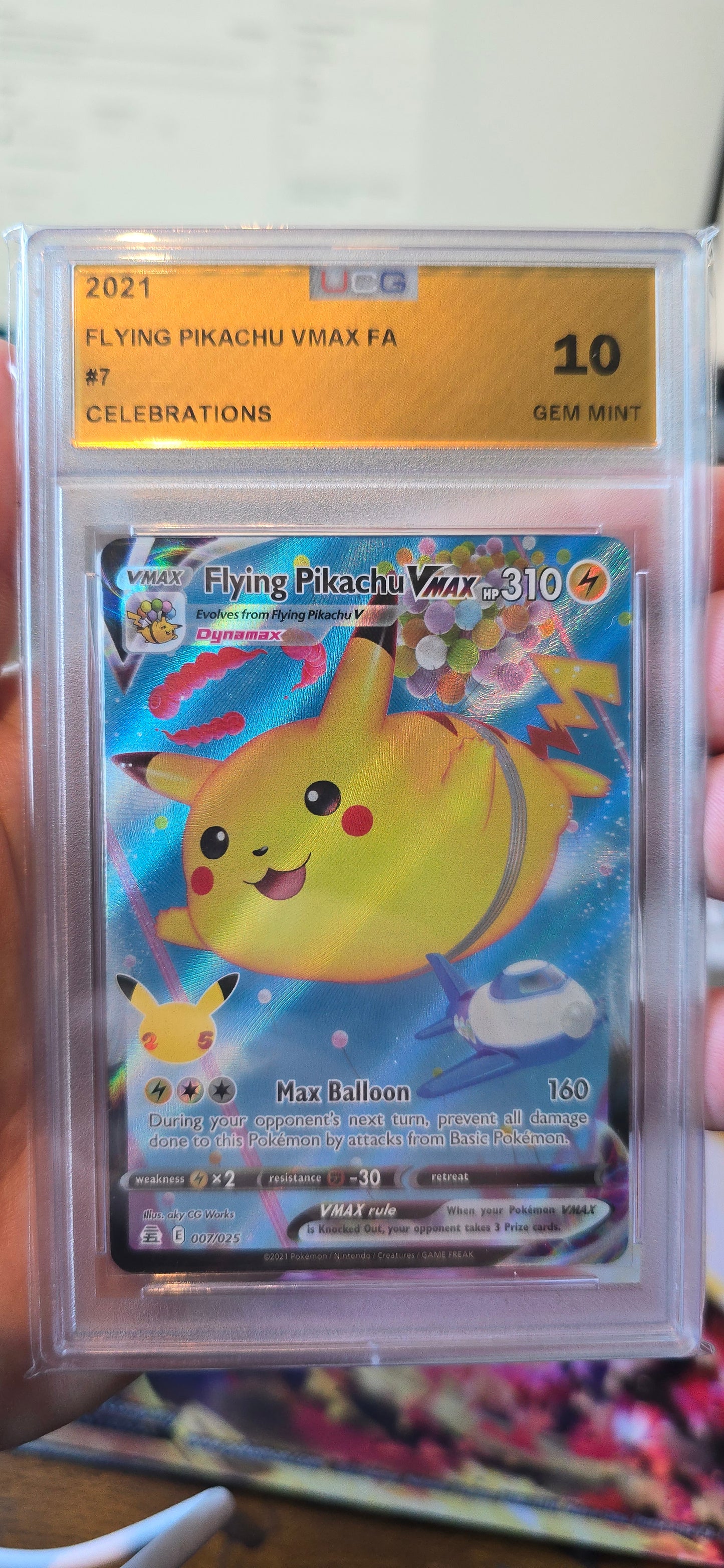 Flying Pikachu VMAX #7 Pokemon Celebrations  UCG 10